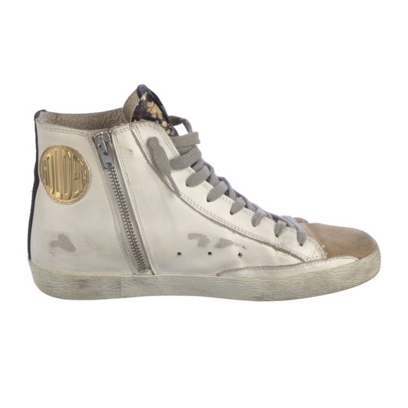 Golden Goose Francy private Edition Mixed Leather High-Top Sneakers- #243 - Picture 6 of 12